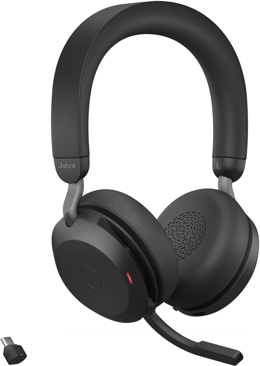 Гарнитура Jabra Evolve2 75  Link380c MS Stereo,  для компьютера, накладные,  Bluetooth, черный [27599-999-899]